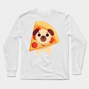 Pug Dog Pizza Long Sleeve T-Shirt